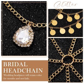 Fashband Sequin Head Chain Gold Tassel Hair Chain Bridal Headpiece Party Festival Hair Accessories for Women