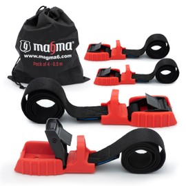 MAGMA 4 Cambuckle Straps | Load Strap Bike, Rack, Surf Board, Moto, Car, Kayak and Carriers | Adjustable and Heavy-Duty Belt Cords Strapping Tools Cargo Automotive | Fastening Tie Buckles | Red 50cm