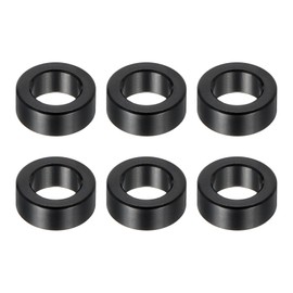PATIKIL M6 Aluminum Spacers, 6 Pcs Metal Spacers Aluminum 6.2mm ID x 10mm OD x 4mm L Aluminum Spacer Screw Standoff Round for 1/4" or M6 Screw Bolts,Black