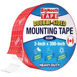BigMouth Tape - Mounting Tape, Classroom Must Haves, Double Sided Tape for Walls, Two Sided Tape, Double Sided Adhesive Tape, Invisible Tape, Sticky Tape, Double-Sided Tape, 2-inch x 300-Inch