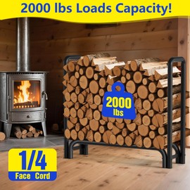 Amagabeli 4ft Firewood Log Rack with Cover Outdoor Heavy Duty Firewood Rack With Weather Resistant 600D Oxford Fabric Cover Indoor Outdoor Wood Racks for Fire Wood Holder