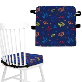 Toddler Booster Seat for Dining Chair, Non Slip Booster Seat with Adjustable Safety Belt and Fastening Strap, Cute Table Booster Seat Lightweight Booster Seat Cushion for Travel Home Toddler