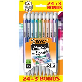 BIC Xtra Smooth - Lápiz mecánico de punta media (0.7 mm), perfecto para el aula, 24 unidades + 3 lápices adicionales