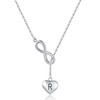 LSxAB Infinity Symbol Heart Intial R Letter Necklace for Women