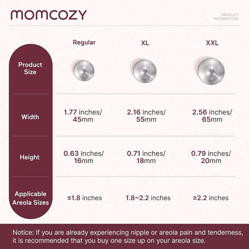 Momcozy 999 Silver Nursing Cups, Hole-Free Design, 999 Silver Nipple