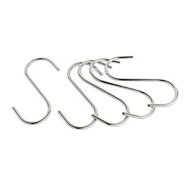 Wideskall 4" inch Zine Plated Metal Steel S Hooks for Hanging (Pack of 4)