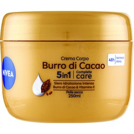 NIVEA Body Cream Cocoa Butter 250 ml, Moisturising Body Cream 48 Hours, Moisturising Body Cream Dry Skin Enriched with Serum Intensive Moisture, Cocoa Butter &