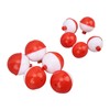 50PCS Ball Shaped Fishing Float Plastic White Red 2 Specifications