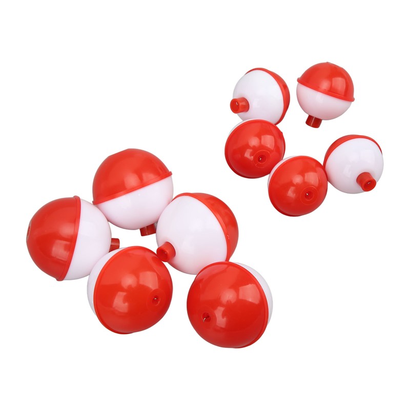 50PCS Ball Shaped Fishing Float Plastic White Red 2 Specifications
