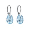 Philip Jones Sterling Silver Aquamarine Drop Earrings Created with Zircondia®