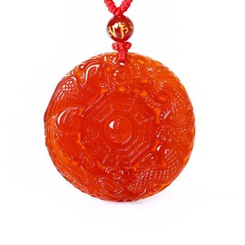 c1lint7785631 Women's Necklaces Men's Necklaces Pure Natural red agate Craftsmanship Dragon Phoenix Gossip Pendant Necklace Amulet