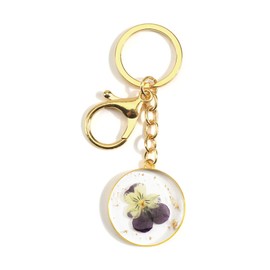 MUCOOS Elegant Keychain, Glue Dried Flower Keychain, Thank You Gift for Colleagues and Classmates, Gift for Family,Fashionable Retro Pendant Bag Decoration