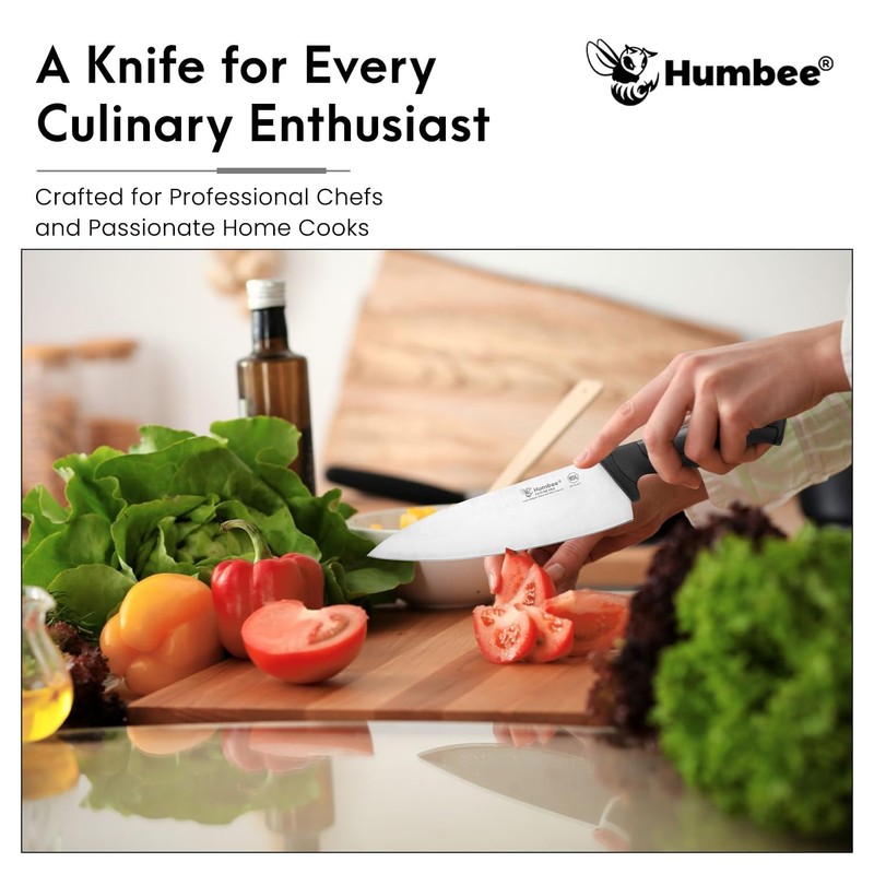 Humbee 8-Inch Chef Knife, NSF Certified Razor-Sharp High Carbon Stainless