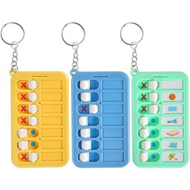 Reminder Board Elderly Chore Chart Keychain, 3Pcs Portable Chore Planner Key Chains Behavior Tracker Creative DIY Task Board,Small Chore Chart Daily Bedtime Checklist With Keychain