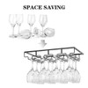 FOMANSH Wine Glass Rack Under Cabinet - Stemware Holder Metal