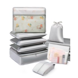 Yorelolo 11 Set Packing Cubes, Packing Cubes for Suitcases Travel Essentials, Luggage Organizer Bags With Clean Clothes and Dirty Clothes Separate (Gray)