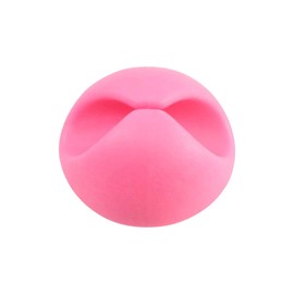 ROK Hardware Multipurpose Silicone Cable Clip Grip Wire Cord Type USB Desk Wall Desktop Organizer Charger Holder (10 Pack, Pink)