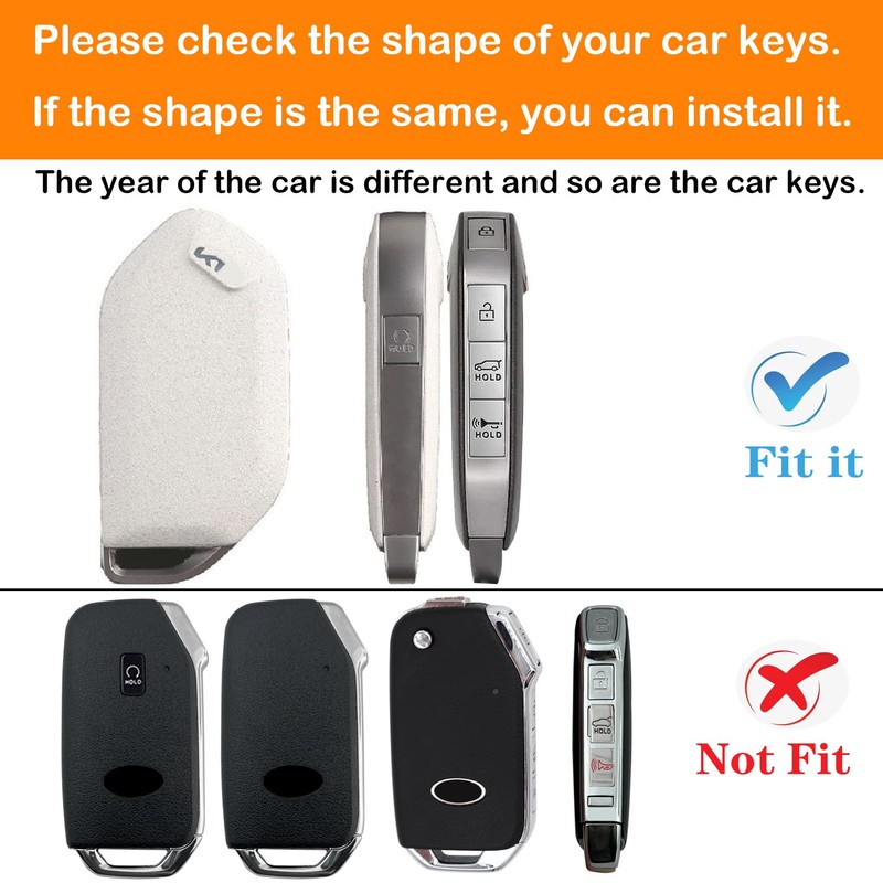Yonmcfn for kia key fob cover with metal/leather keychain,TPU Key