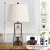Farmhouse Table Lamps with 2 USB Ports, Set of 2