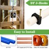 200 Pack 3/4" Half Clamps J-Hook with Nails Set, J