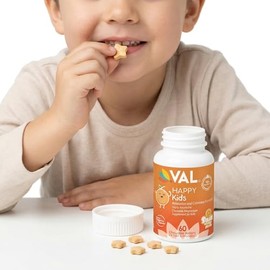 VAL Magnesio para niños | Fórmula para calmar y concentrarse | 100 mg de magnesio (glicinato, citrato, taurato) + vitaminas B6, D3 y C | Sin azúcar ni