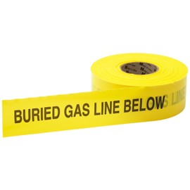 Mutual 17783 Polyethylene Non Detectable Underground Gas Line Marking Tape, 4.5 mil Thickness, 1000' Length x 3" Width, Yellow