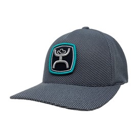 HOOEY Zeneith 5 Panel Patch Logo Flexfit Hat (as1, Alpha, l, x_l, Grey)