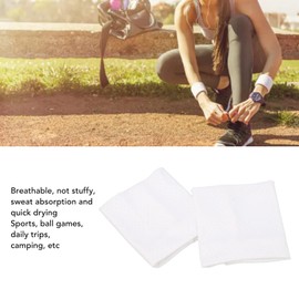 WOOXGEHM 2PCS Cooling Wristband, Sports Exercise Elastic Wristbands, Sweat Proof Ice Filament Skin Friendly Sweat Wicking Wristbands for Men and Women Gym Yoga Exercise(White)