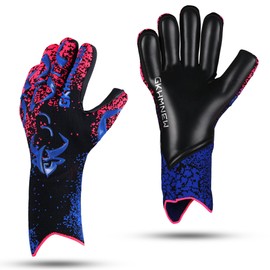 GKHMNEW Soccer Goalkeeper Gloves Kids Youth and Adult Provide Extreme Strong Control and Grip, Breathable and comfortable Soccer Gloves,High Performance Goalkeeper Glove Equipment (Blue, 10)