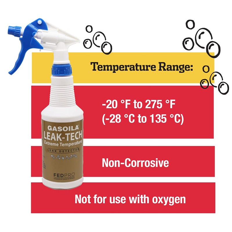 Gasoila Leak Detector Spray, 1 pt. Spray Bottle – Fast-Acting,