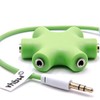 vhbw Audio Splitter 5-Way Jack Splitter AUX Green Compatible with