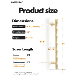 JIASENBAO Brushed Gold Cabinet Pulls 6.3" Hole Center 5 Pack Hammered Brass Cabinet Handles Decorative Kitchen Drawer Dresser Cupboard Bathroom Vanity Cabinet Hardware Rhombus