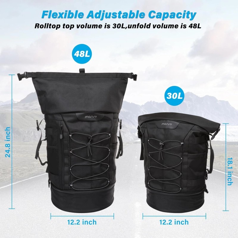 MOSISO Motorcycle Sissy Bar Backrest Bag Gear Tail Bag with