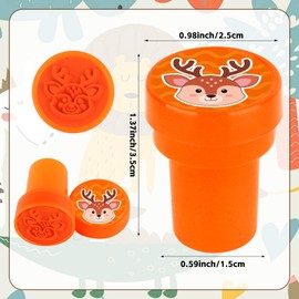 Hxezoc 24 Pieces Safari Animal Print Stamp, Mini Colorful Self Inking Jungle Animal Stamps Party Favors Assorted Stamp Set for Classroom Party Educational Learning Activities Supplies