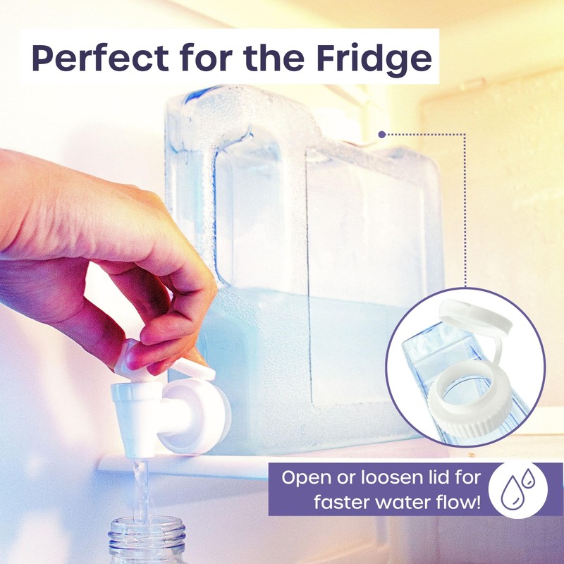 Slim Fridge Water Dispenser - 2 Pack 3L with Tap