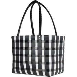 Easy-care shopping basket with sewn-in inner pocket, tear-resistant, 70% recycled material, colour: black