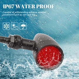 Raceast LED Motorcycle Turn Signals 2PCS Indicator Lamps Ultra Bright Amber Light Retro Bullet Front Rear Turn Signal Lights 10mm 12V 15Led for Honda Harley Yamaha Suzuki (Black Shell Yellow Light)