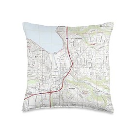 Renton WA Map (2017) Throw Pillow