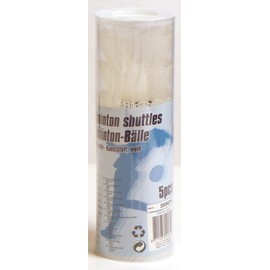 Badminton Bälle / Federball, 5 tlg. Weiß, Plastik / 5 Stück Federbälle weiß, BE-45344