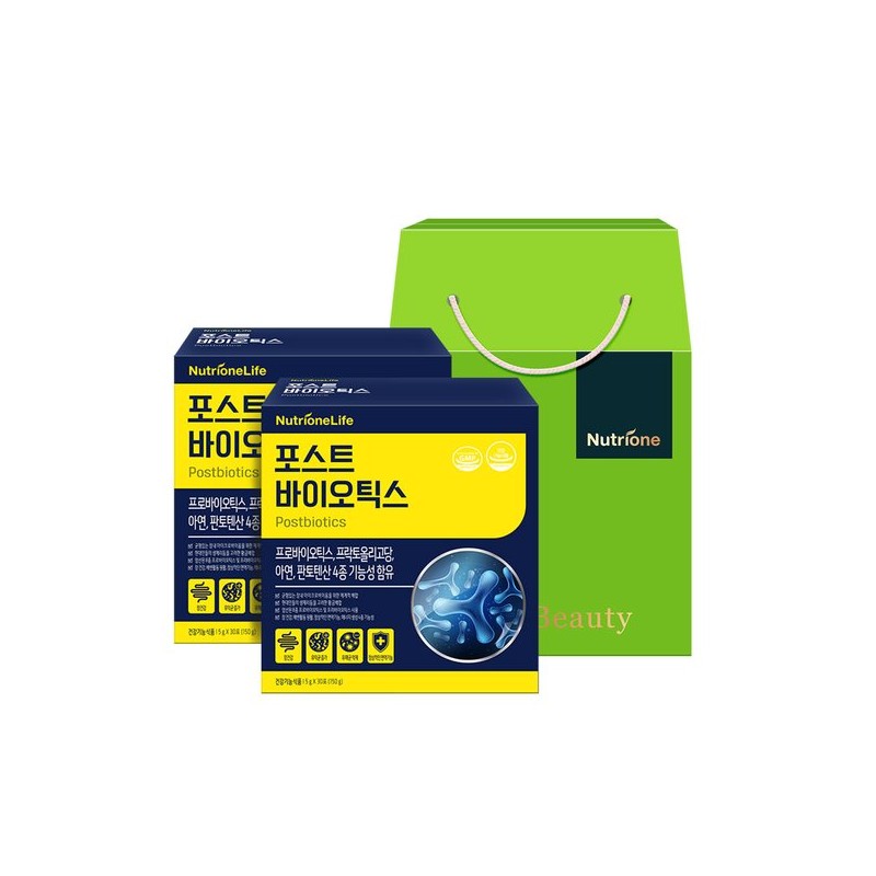 NutriOne 포스트바이오틱스 유산균 선물세트 1상자 (5mg*60포) /손잡이有 Postbiotics Probiotic Gift