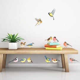 DECOWALL DS-8038 Small Birds Wall Sticker Wall Decoration for Living Room Bedroom Children's Room (Small)