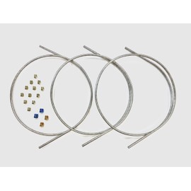 The Stop Shop Stainless Steel 1/4 Inch Brake Line Tubing 64 Inch Pieces With Fittings (3 Pieces of Tubing)