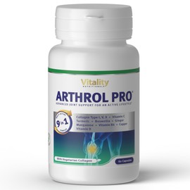 ARTHROL PRO Joint Capsules High Dose I 9-in-1 Multi-Active Complex without Additives Osteoarthritis, 60 Capsules, Joint Pain, Cartilage Building, Collagen, Turmeric I Vitality Nutritionals by