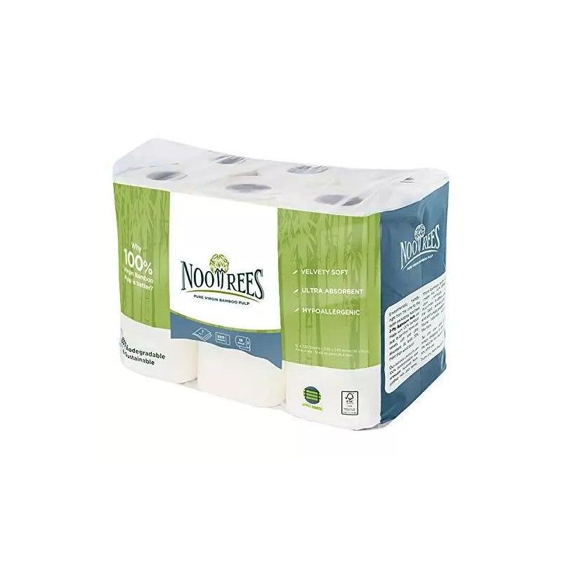 NooTrees Sustainable 3Ply Toilet Paper Ultra Absorbent 100% Biodegradable 12