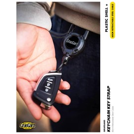 GrueGard Retractable Badge Holder, Key Fob, Retractable Badge Holder, ID Card Yo-Yo with Key Ring & 60 cm Extendable Steel Cable, 4 Pieces (Black)