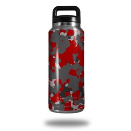 WraptorSkinz Skin Decal Wrap for Yeti Rambler Bottle 36oz WraptorCamo Old School Camouflage Camo Red (YETI NOT Included)