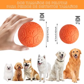 MOMOVIDA Pelota de Juguete para Perros Pequeños y Medianos, Bola Interactiva para Perro, Goma No Tóxica Duradera, con Chirriador e Ideal para Limpiar los Dientes (S)