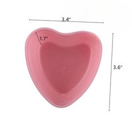 OHEETU 2 Sets Pink Plastic Heart-Shaped Facial Mask Mixing Bowls with Stirring Spatulas Spa Salon Shaving Soap Bowls DIY Face Cream Skin Care and Cleaning Applicator Tools