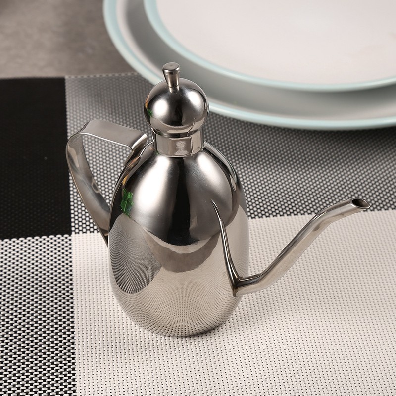 1Pc 0.35L Stainless Steel Olive Oil Dispenser Vinegar Pot Bottle