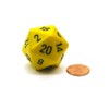Jumbo d20 Counter - Opaque 34mm Dice: Yellow with Black